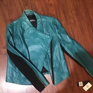 NWT Buffalo David Britton Teal Moto Jacket